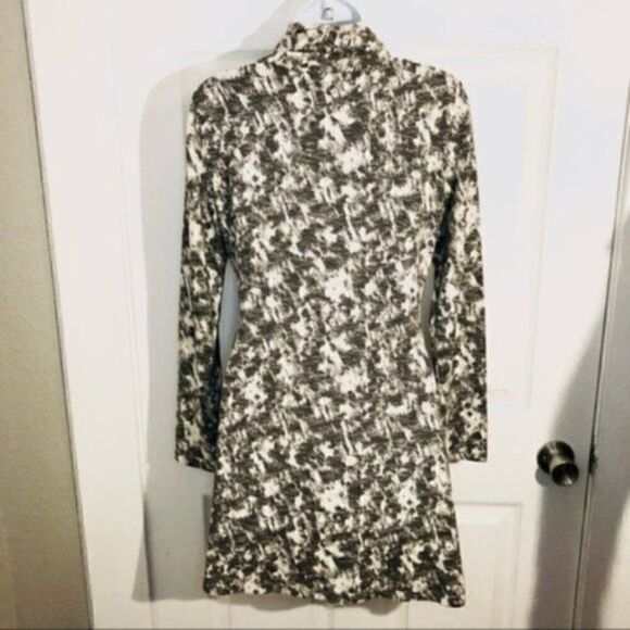 Sugar + Lips Abstract Print Cowl Neck Swing Mini Dress Cream Black Juniors L - Picture 5 of 7
